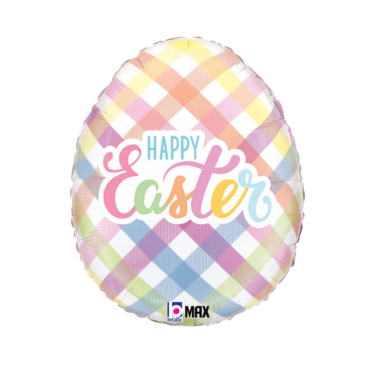 18" Pastel Plaid Easter Egg MAX Float Foil Balloon